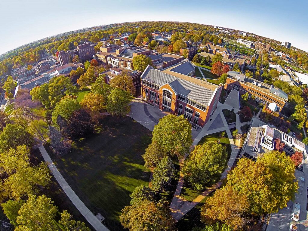 Illinois Wesleyan University aerial