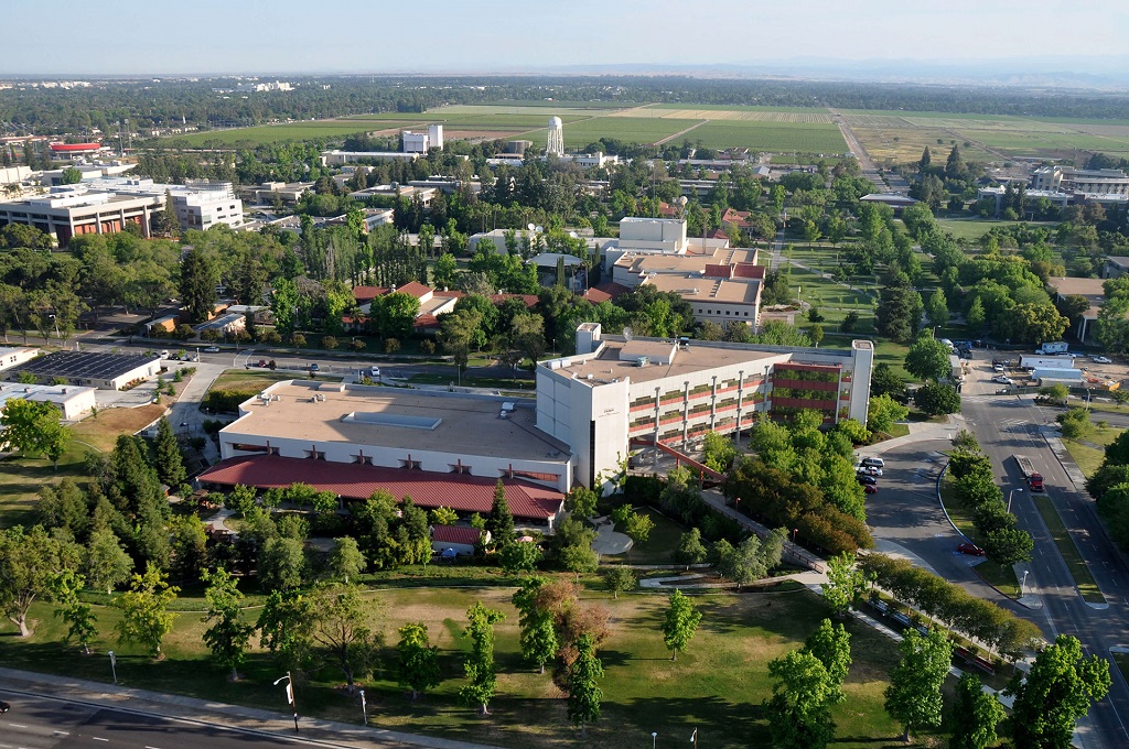 Fresno State's campus from above.